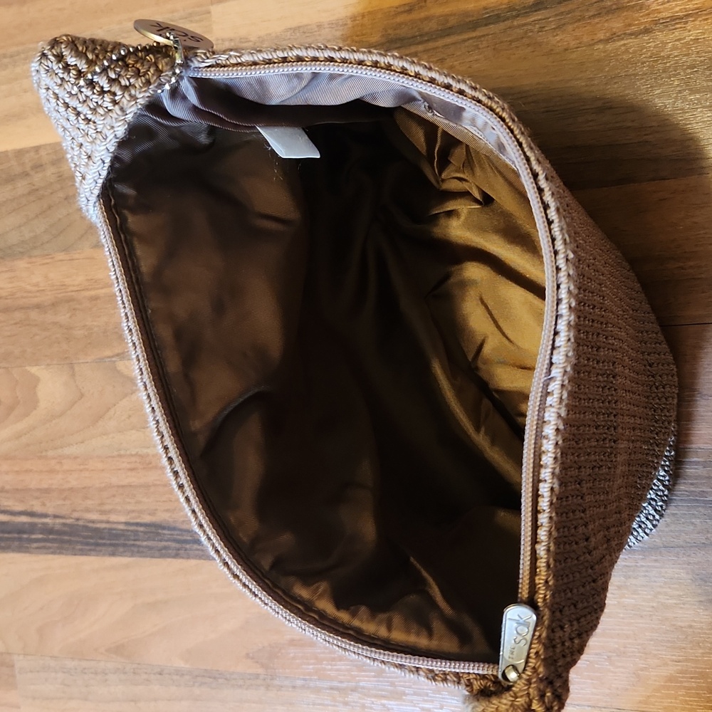 The Sak Taupe Brown Woven Crochet Shoulder Bag - Picture 13 of 15